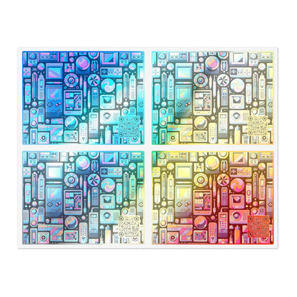 Digital Pop Art Fusion Youthful and Tech-Inspired Sticker Sheets - 8404 Design-73