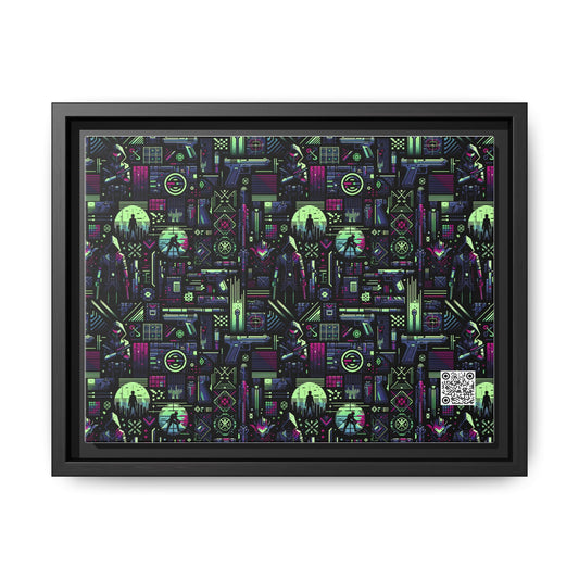 Tech Noir Futuristic Cyberpunk Matte Canvas, Framed (multi-Color) - 8404 Design-63 A