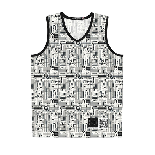 Digital Minimalism Minimalist Tech Basketball Jersey - 8404 Design-53