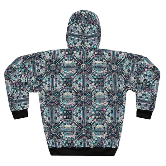 Digital Renaissance Tech-Forward Maximalism Pullover Hoodie - 8404 Design-44