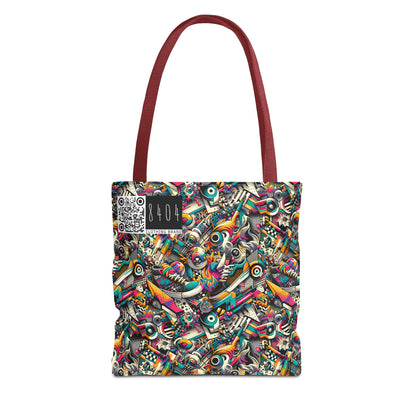 Urban Graffiti Fusion Eclectic Street Art Meets Modern Tech Culture Tote Bag - 8404 Design-55