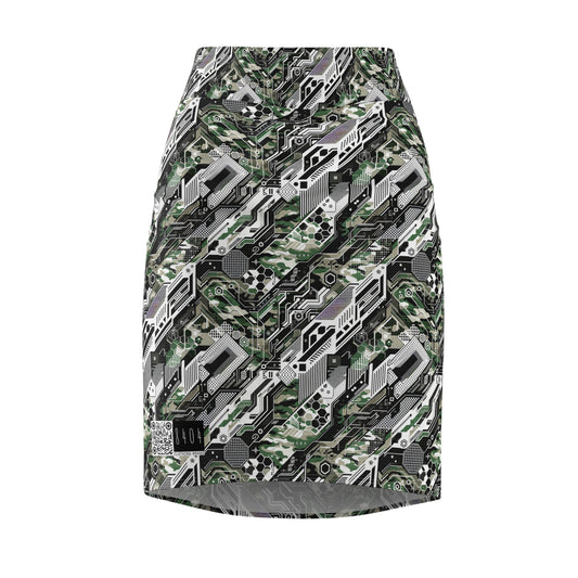 Tech Camo Fusion Tech-Forward Streetwear With a Futuristic Edge Women's Pencil Skirt - 8404 Design-46