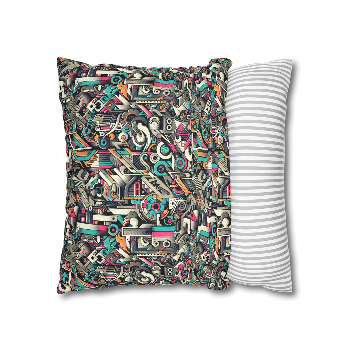 Digital Street Art Urban Street Style Spun Polyester Square Pillowcase - 8404 Design-74