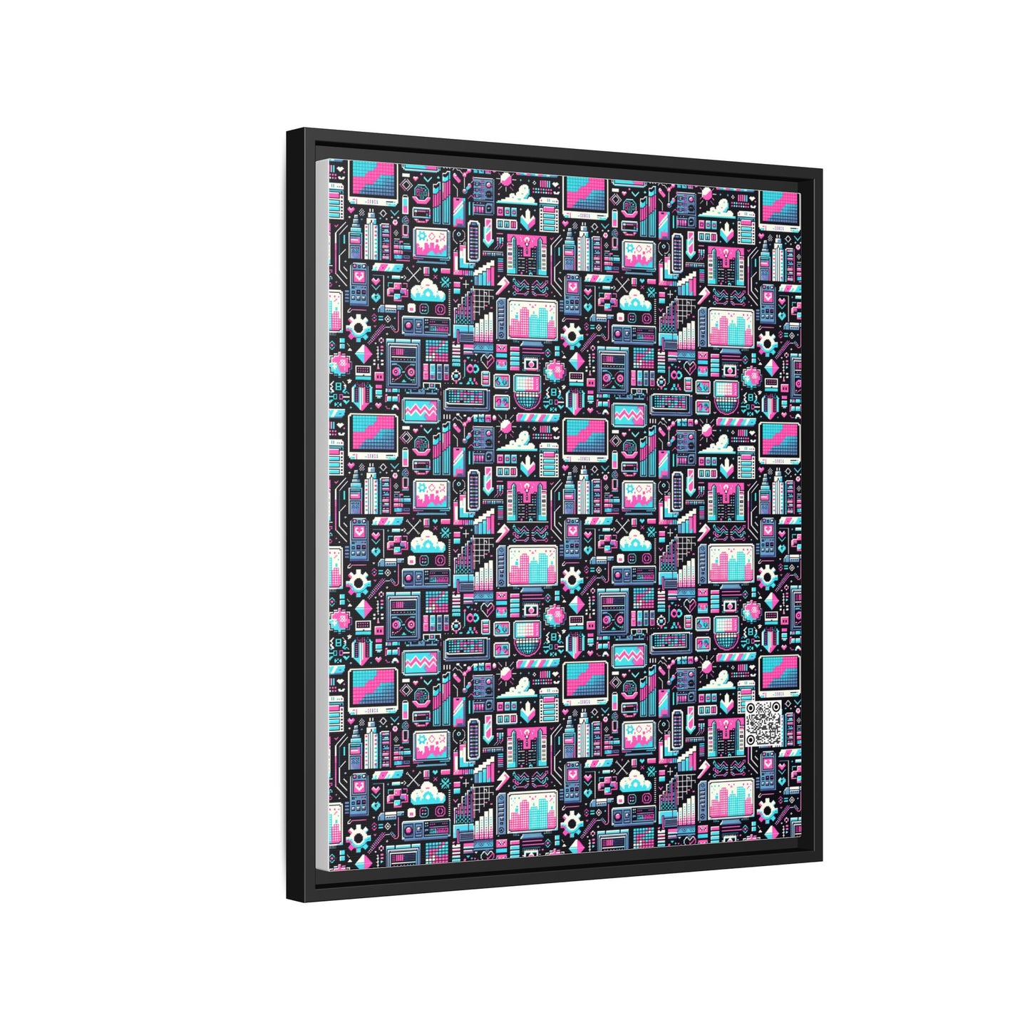 Digital Rebellion Youthful Streetwear with a Rebellious Digital Twist Matte Canvas, Framed (multi-color) - 8404 Design-71 B