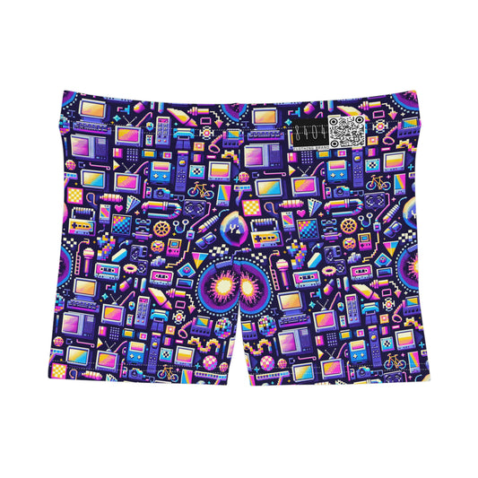 Digital Nostalgia Modern Retro Fusion Women's Shorts - 8404 Design-64