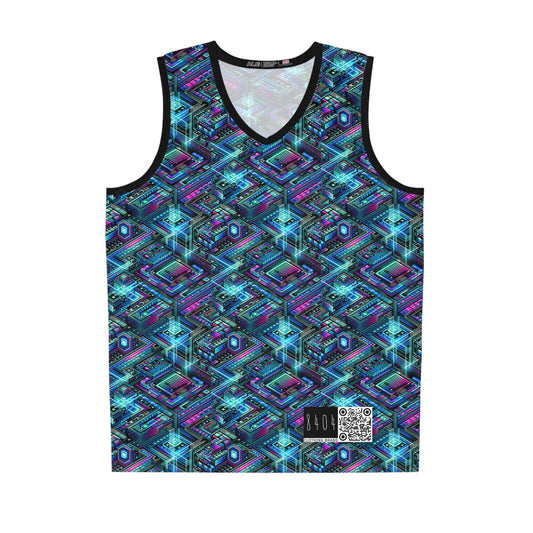Digital Dreamland Futuristic Tech Aesthetic Basketball Jersey - 8404 Design-42