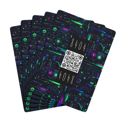 Tech Noir Futuristic Cyberpunk Poker Playing Cards - 8404 Design-62 B