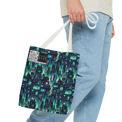 Tech Noir Graphics Futuristic Cyberpunk Tote Bag - 8404 Design-52