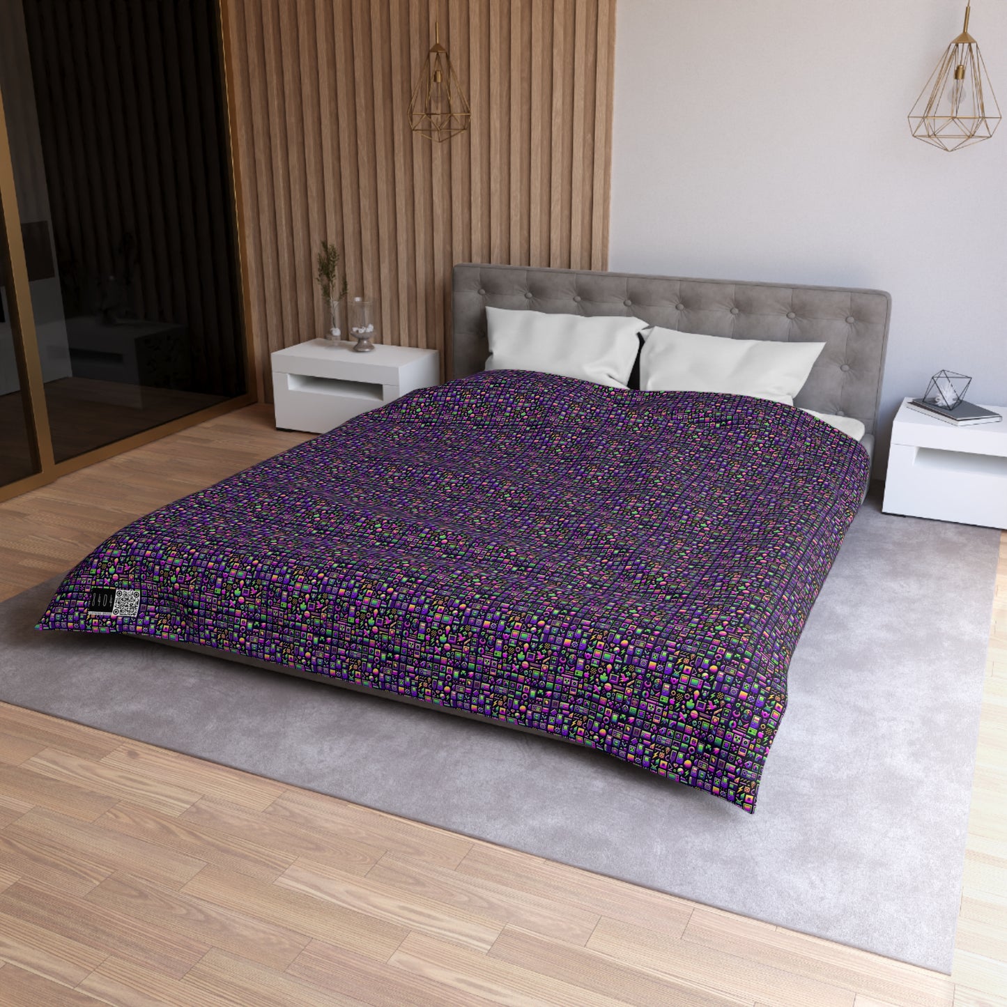 Digital Nostalgia Remix Modern Vintage Fusion Microfiber Duvet Cover - 8404 Design-49