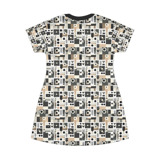 Elevated Athleisure Modern Sophistication With Sporty Elements T-Shirt Dress - 8404 Design-57