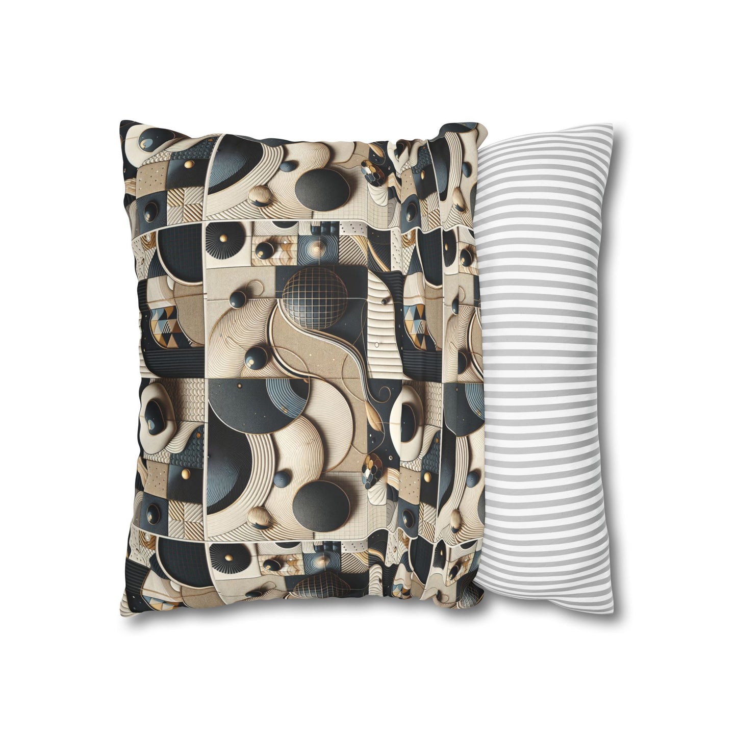 Tech-forward Luxe Streetwear Tech Luxe Fusion Faux Suede Square Pillowcase - 8404 Design-71