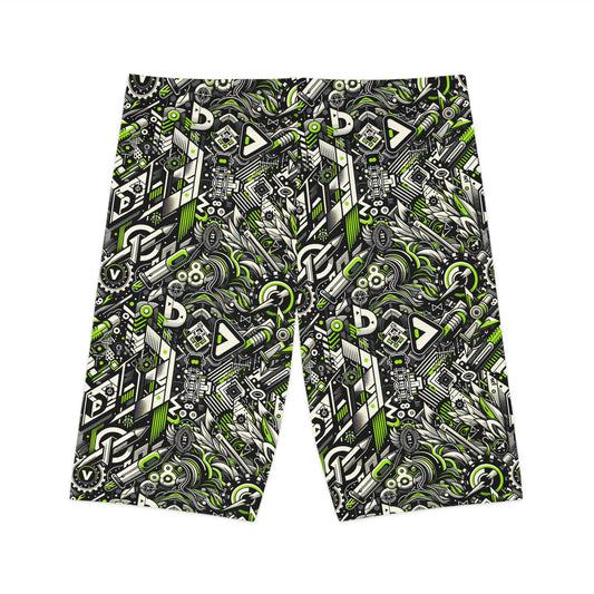 Graffiti Tech Fusion Bold Streetwear Fusion Women's Bike Shorts - 8404 Design-59
