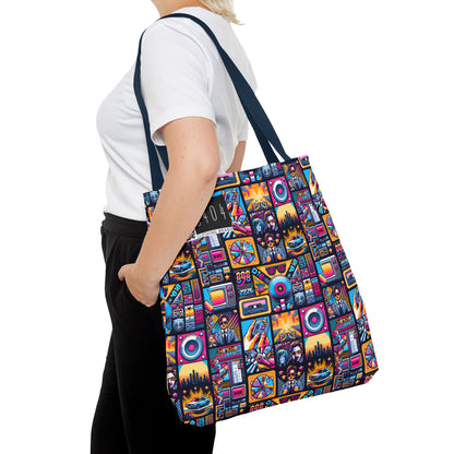 Digital Pop Culture Mashup Maximalist Pop Tote Bag - 8404 Design-52