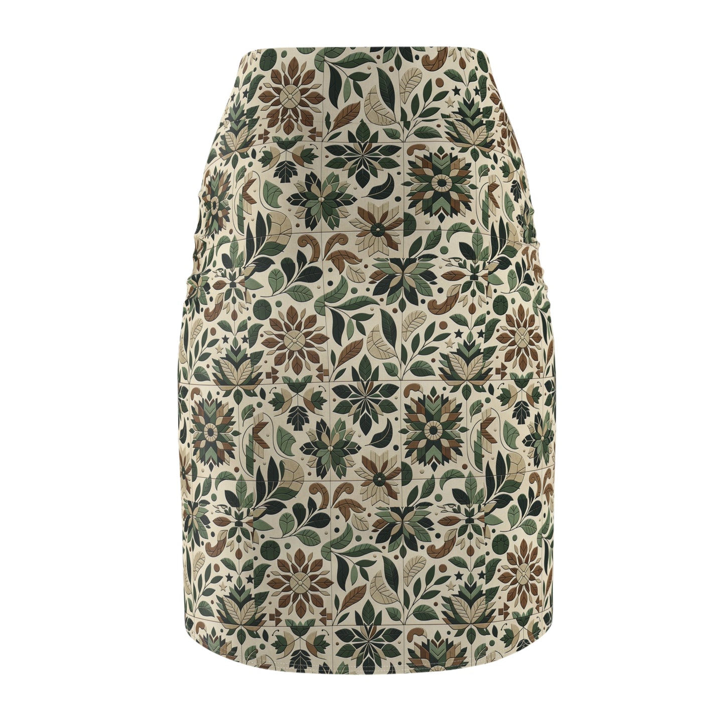 Streetwear Sustainability Environmentally Conscious Streetwear with a Natural Aesthetic Women's Pencil Skirt - 8404 Design-56