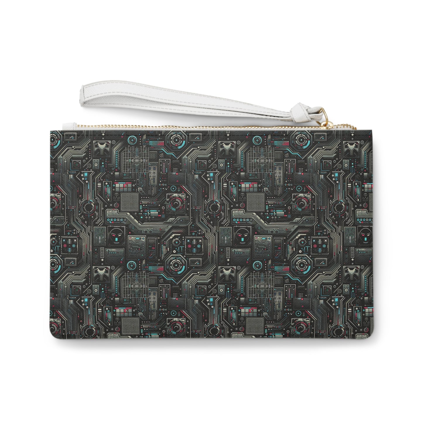 Tech Noir Aesthetics Sleek Tech Streetwear Clutch Bag - 8404 Design-52
