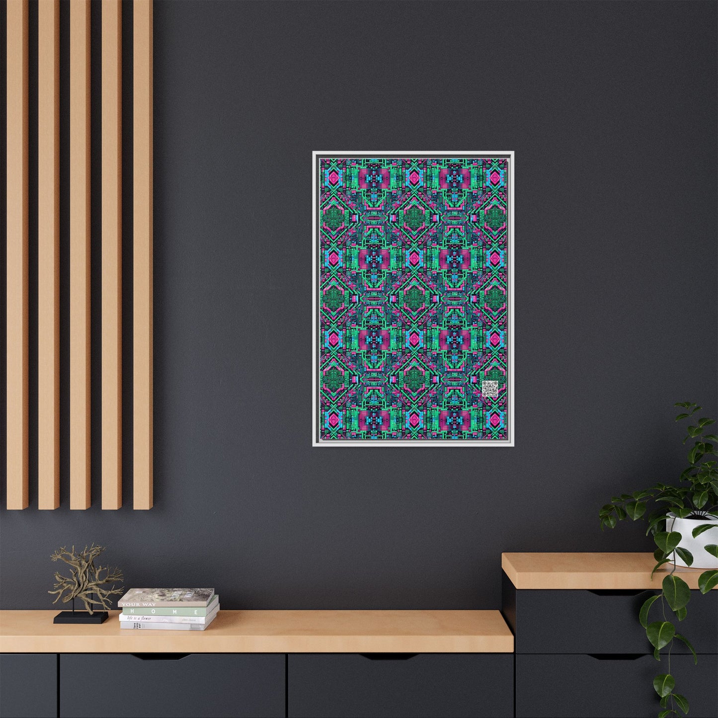 Digital Glitch Vibes Tech-Inspired Streetwear Matte Canvas, Framed (multi-Color) - 8404 Design-71 A