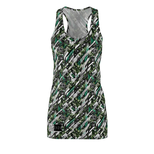 Tech Camo Fusion Tech-Forward Streetwear With a Futuristic Edge Women's Cut & Sew Racerback Dress - 8404 Design-63