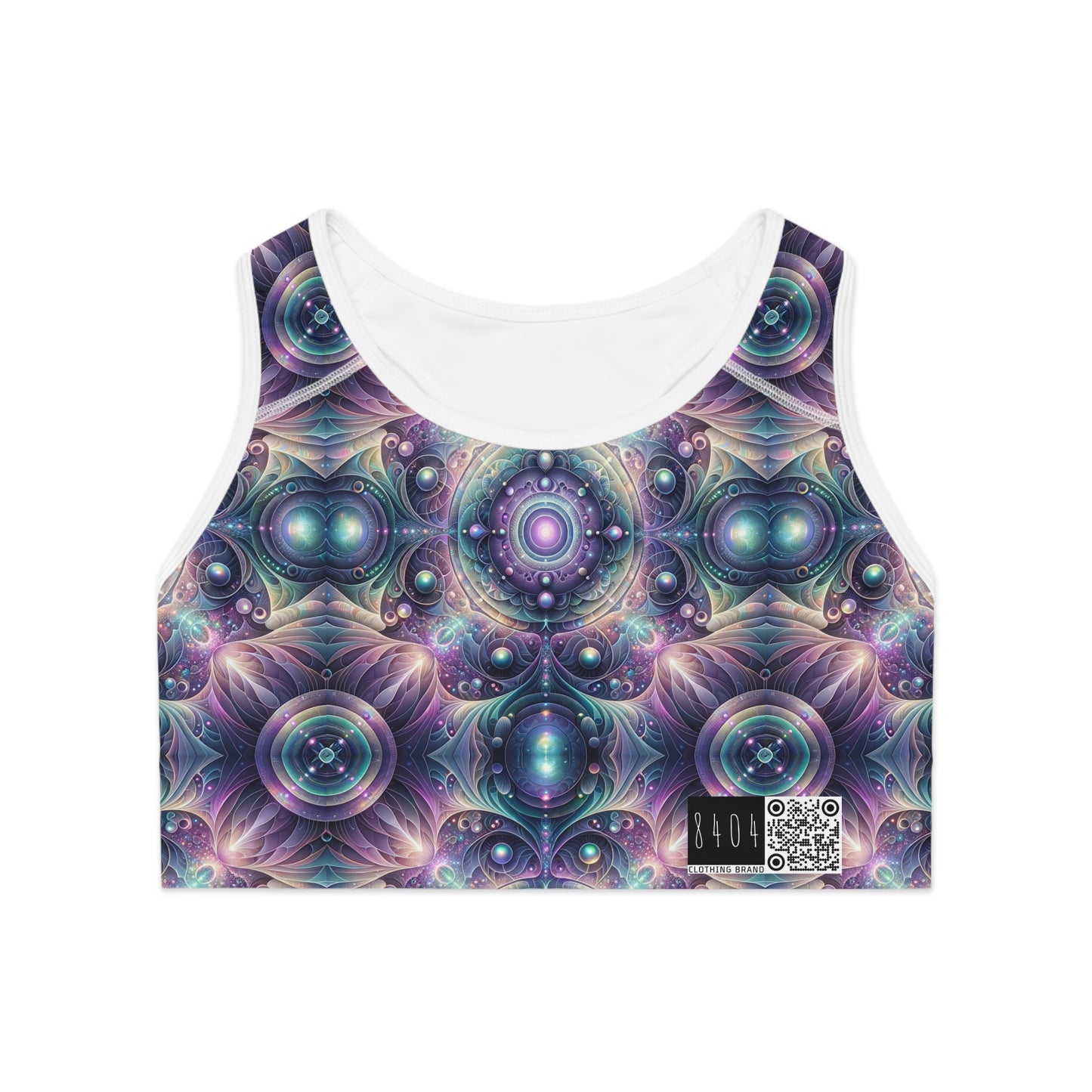 Iridescent Tech Fusion Tech-Forward Streetwear Sports Bra - 8404 Design-61
