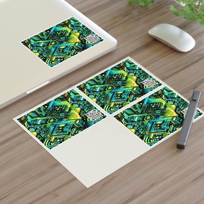 Tech-Infused Neon Tech-Forward Streetwear Sticker Sheets - 8404 Design-38
