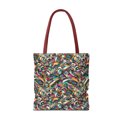 Urban Graffiti Fusion Eclectic Street Art Meets Modern Tech Culture Tote Bag - 8404 Design-55