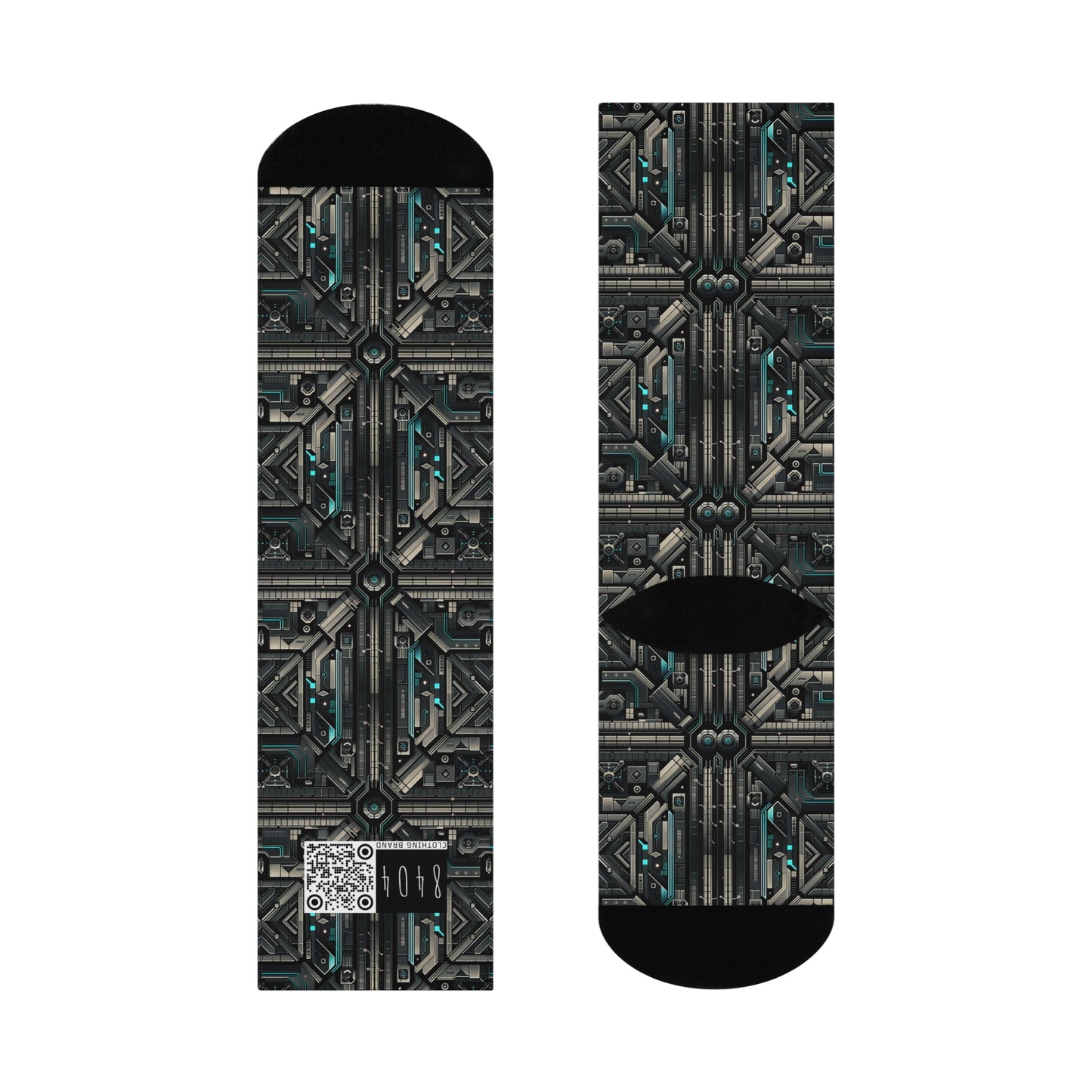 Tech Noir Futuristic Tech Aesthetic with a Dark Twist Cushioned Crew Socks - 8404 Design-59