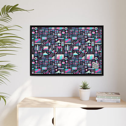 Digital Rebellion Youthful Streetwear with a Rebellious Digital Twist Matte Canvas, Framed (multi-color) - 8404 Design-71 A