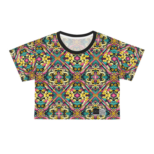 Neon Pop Art Revival Pop Culture Retro Crop Tee - 8404 Design-59