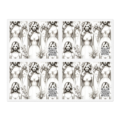 Chic Bridal Minimalism Modern Romantic Sticker Sheet - 8404 Design-58