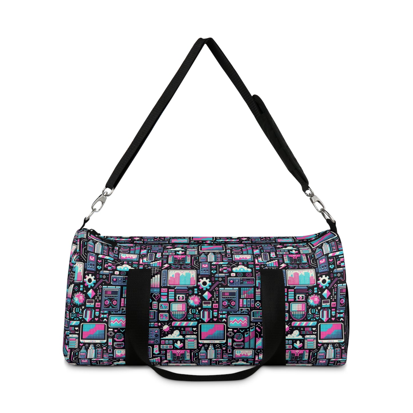 Digital Rebellion Youthful Streetwear with a Rebellious Digital Twist Duffel Bag - 8404 Design-71