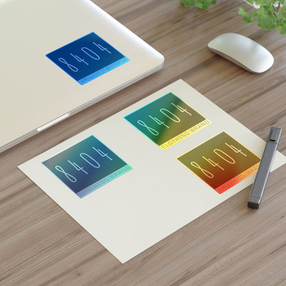 8404 Logo Sticker Sheets - Holographic, Transparent, or White - 6 In. X 4 In. or 11 In. X 8.5 In. - 1 Sheet of 4 Stickers