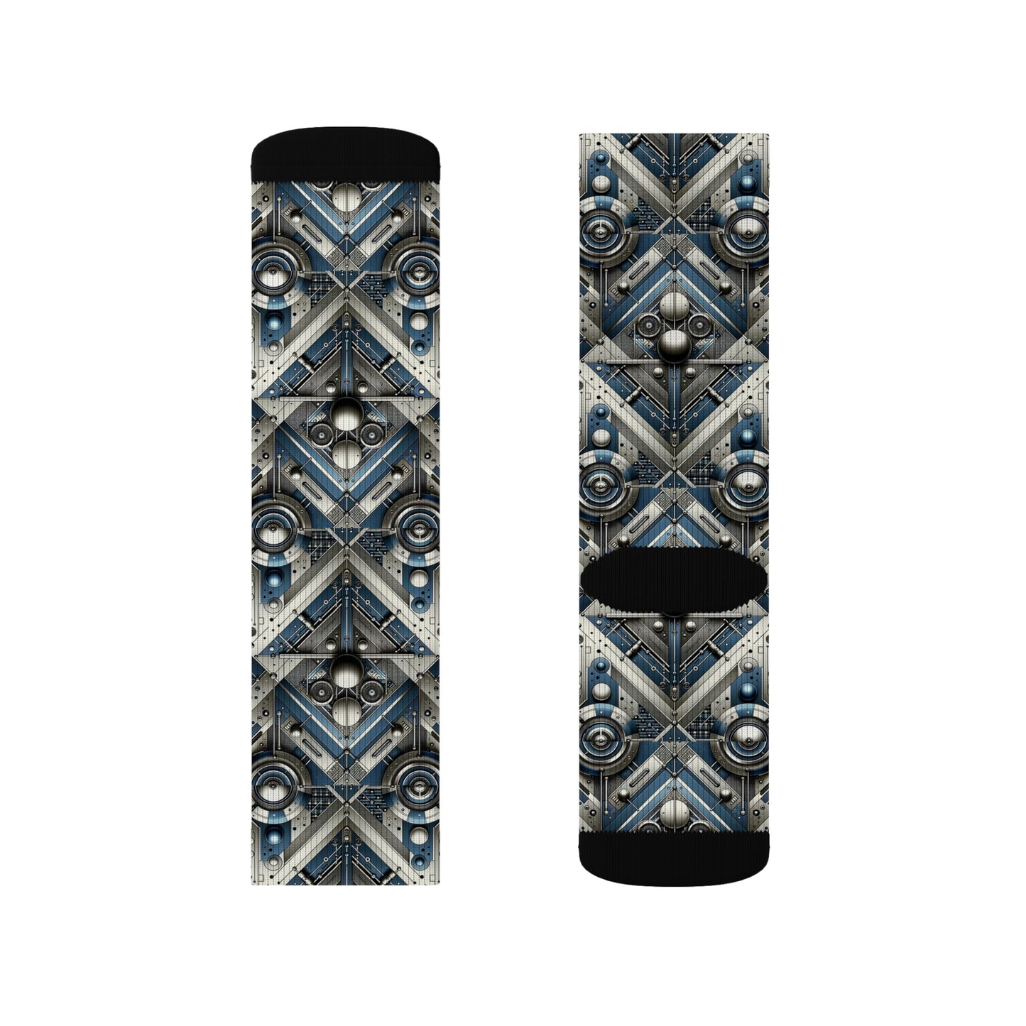 Tech Utility Fusion Tech-Forward Utility With a Futuristic Edge Sublimation Socks - 8404 Design-63