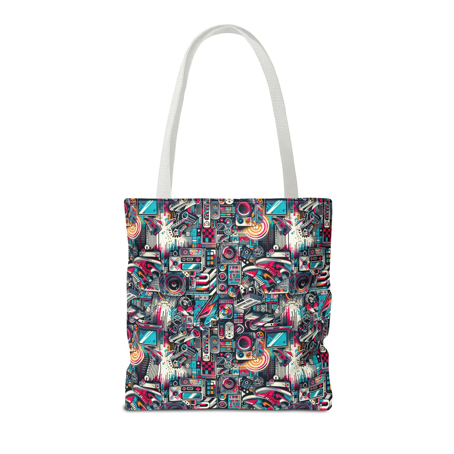 Urban Graffiti Fusion Eclectic Street Art Meets Modern Tech Culture Tote Bag - 8404 Design-50