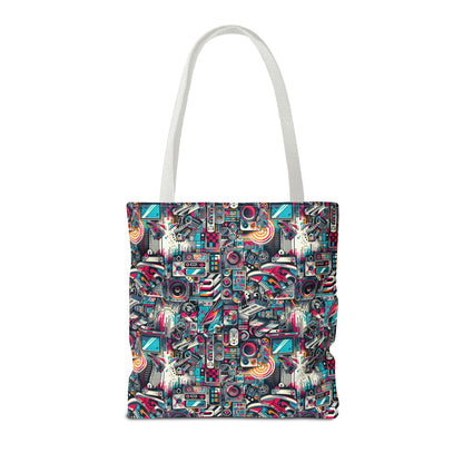 Urban Graffiti Fusion Eclectic Street Art Meets Modern Tech Culture Tote Bag - 8404 Design-50
