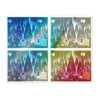 Tech Noir Graphics Futuristic Cyberpunk Sticker Sheets - 8404 Design-54