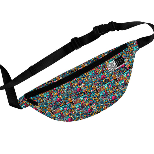 Digital Pop Culture Mashup Maximalist Pop Fanny Pack - 8404 Design-47