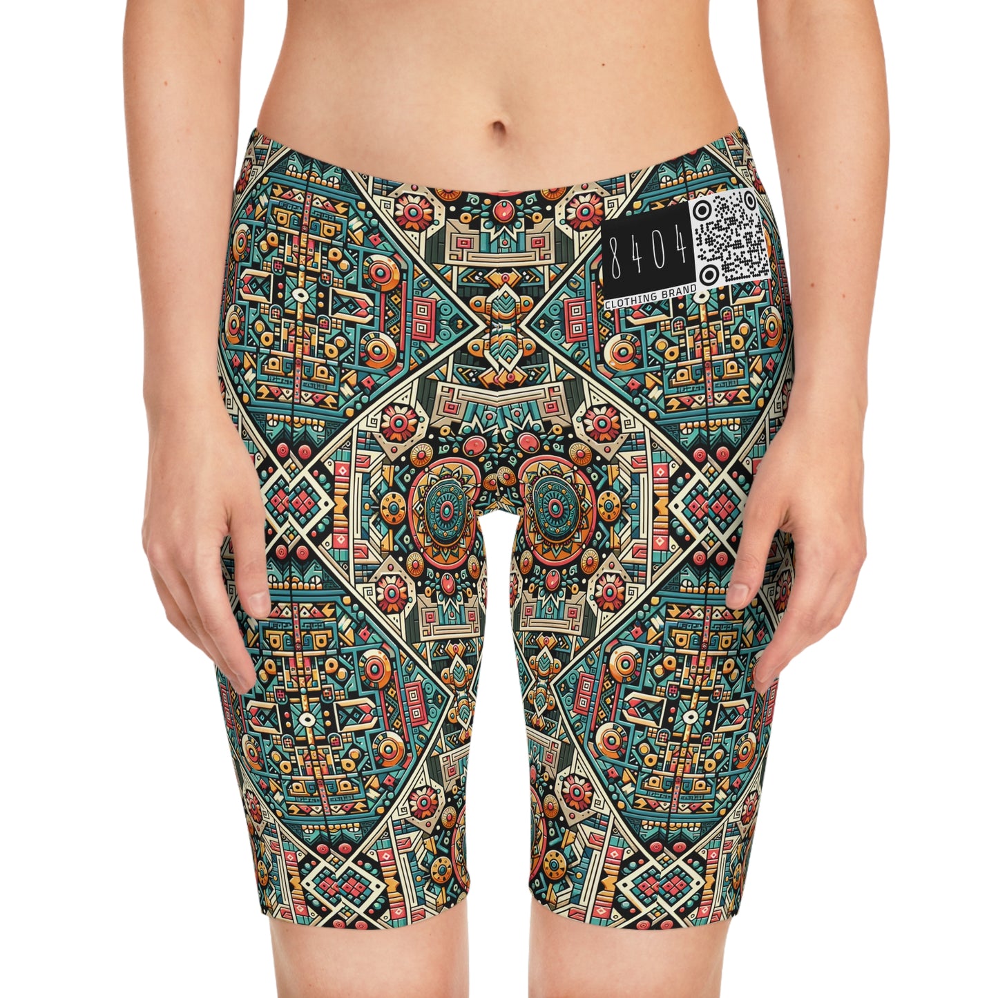 Cultural Fusion Tech Blend of Cultural Heritage With Tech-Inspired Elements Women's Bike Shorts - 8404 Design-74