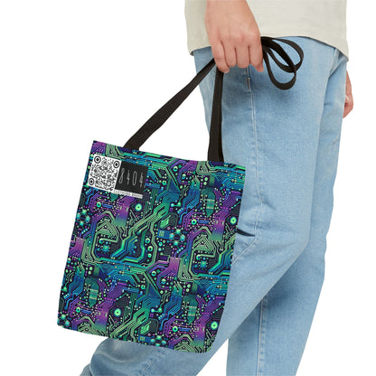 Tech-Infused Neon Tech-Forward Streetwear Tote Bag - 8404 Design-66