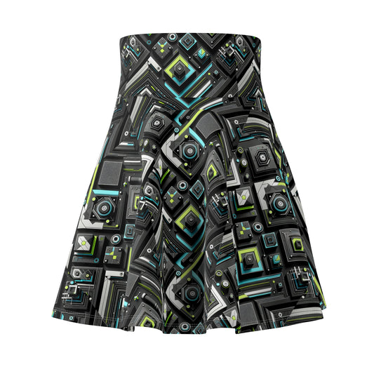Tech-Infused Activewear Modern Tech Minimalism Women's Skater Skirt - 8404 Design-49