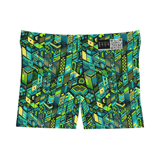 Tech-Infused Neon Tech-Forward Streetwear Women's Shorts - 8404 Design-61