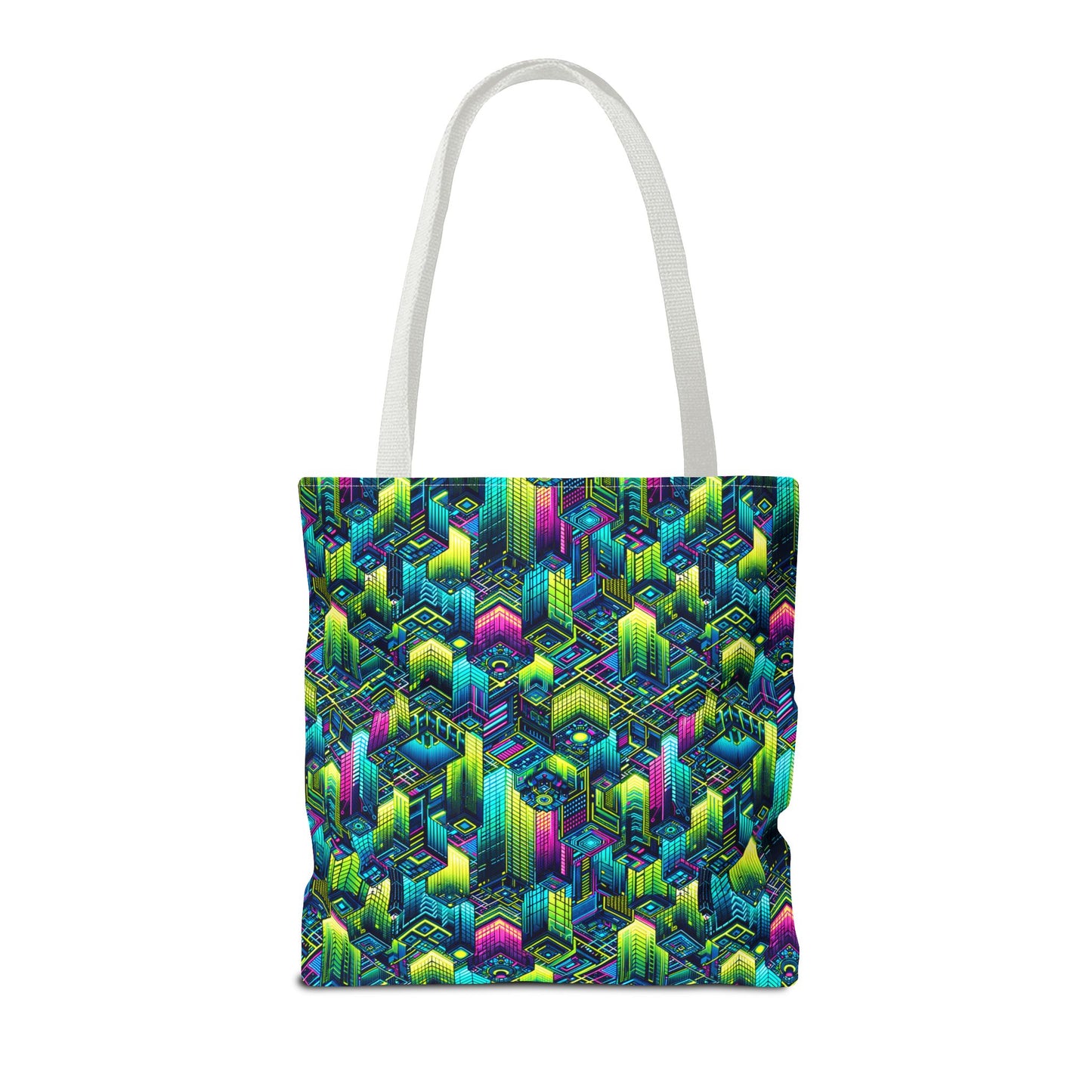 Tech-Infused Neon Tech-Forward Streetwear Tote Bag - 8404 Design-65