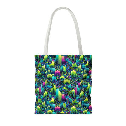 Tech-Infused Neon Tech-Forward Streetwear Tote Bag - 8404 Design-65
