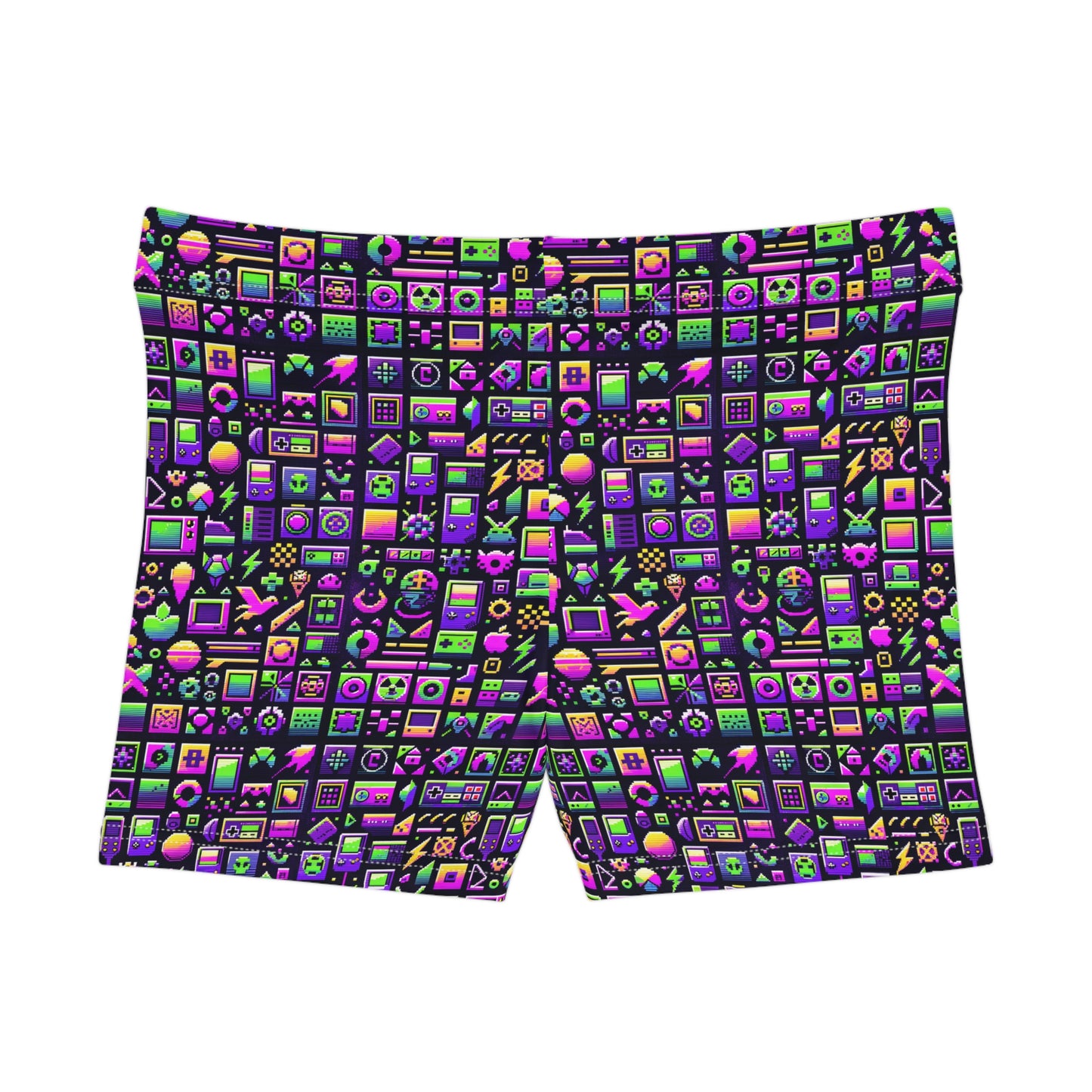 Digital Nostalgia Remix Modern Vintage Fusion Women's Shorts - 8404 Design-49