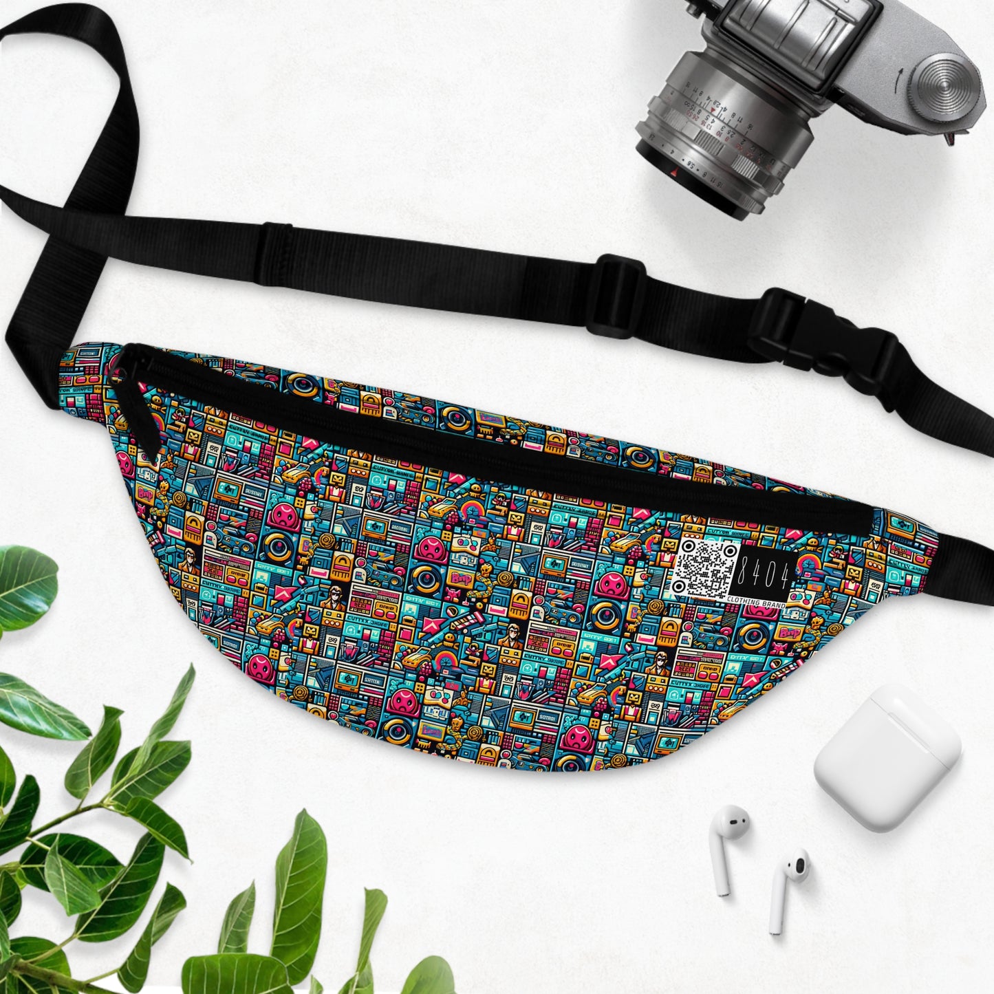 Digital Pop Culture Mashup Maximalist Pop Fanny Pack - 8404 Design-47