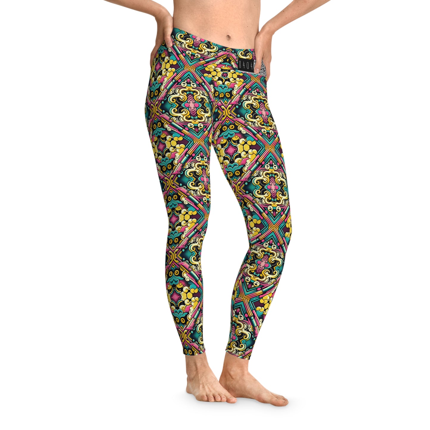 Neon Pop Art Revival Pop Culture Retro Stretch Leggings - 8404 Design-59