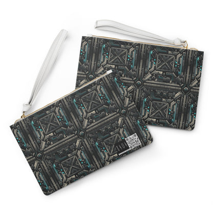 Tech Noir Futuristic Tech Aesthetic with a Dark Twist Clutch Bag - 8404 Design-59