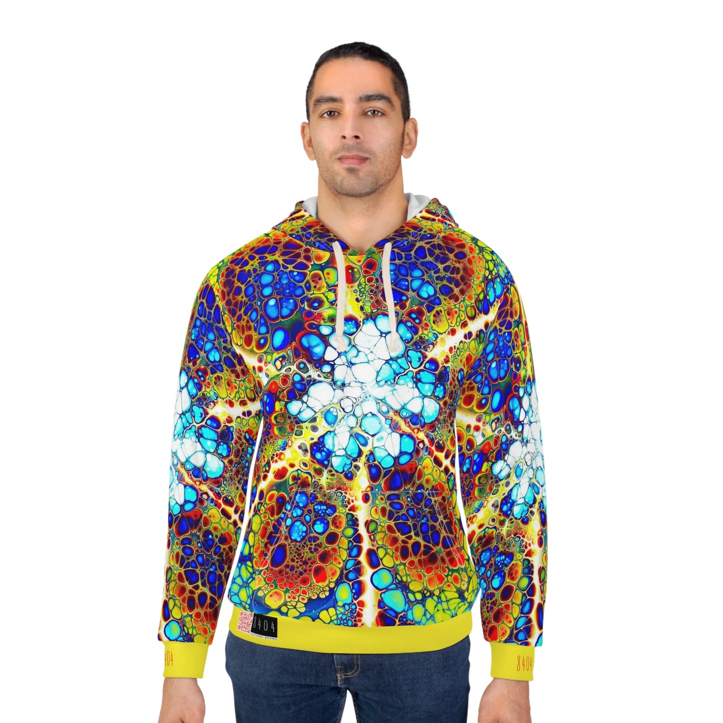 8404's Unisex Adult "Fusion Flower in Yellow" Fashion Pullover Hoodie