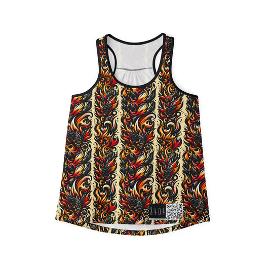 Flame Graphics Maximalist Streetwear Women's Tank Top - 8404 Design-65