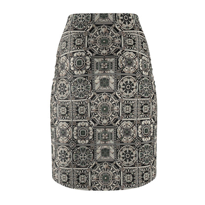 Cyber Garden Party Tech Garden Extravaganza Women's Pencil Skirt - 8404 Design-45