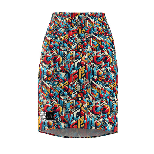 Neo-Traditional Street Art Modern Street Art Fusion Women's Pencil Skirt - 8404 Design-67