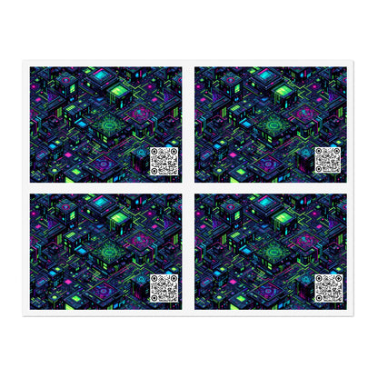 Tech Noir Graphics Futuristic Tech Aesthetics Sticker Sheets - 8404 Design-52